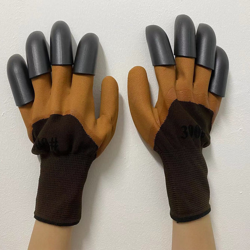 Plastic Garden Rubber Gloves 4 Hand Claw